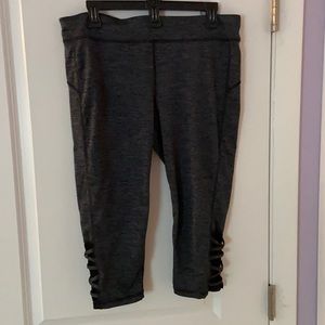 Grey/Black Capris with Ankle Detail